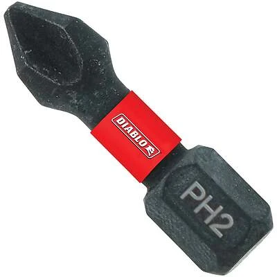 Dph21p2 #2 Phillips 1 In. Insert Impact Screwdriver Bit (2-pack)