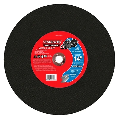 Steel Demon Metal High Speed Cut Off Disc, 1-In. Arbor, 14-In.
