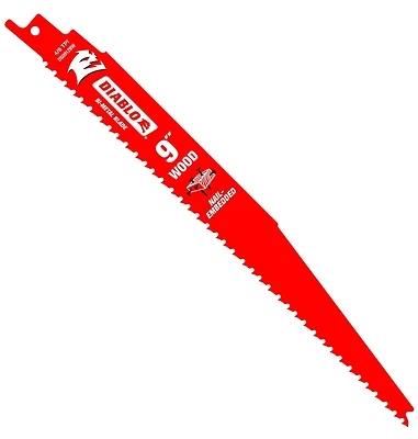 Diablo DS0912BW25 Reciprocating Saw Blade, 1 in W, 9 in L, 6, 12 TPI, Bi-Metal Cutting Edge