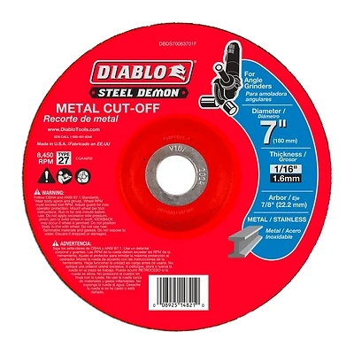 Steel Demon Type 27 Metal Cut Off Disc, 7-In.