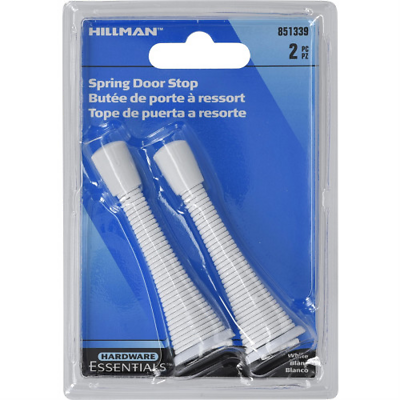 3" Spring Door Stop - Broad Base - White 2-Pack Hillman Doorstops 851339