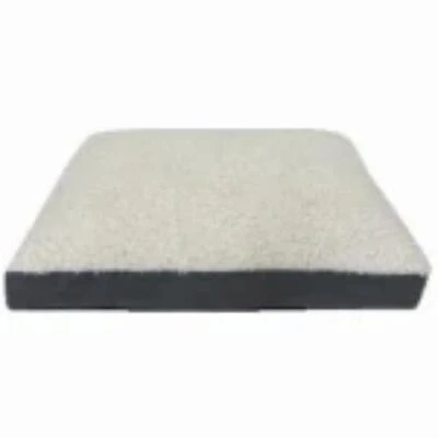 Plush Dog Bed, Zippered, Charcoal Gray, 27 x 36 x 4 In.