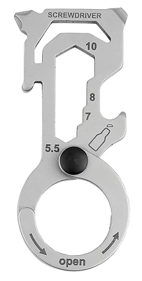 Hy-Ko KC616 EZ Open Multi-Tool Key Ring, Stainless Steel
