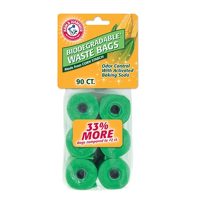 Arm & Hammer 71091 Waste Bag, Cornstarch, Green