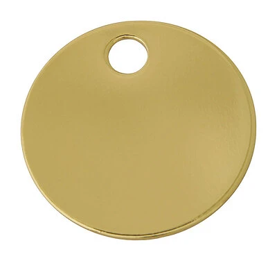 Hy-Ko KB148 Round Brass Key Tag, 1-3/8 In., 100 Pk.