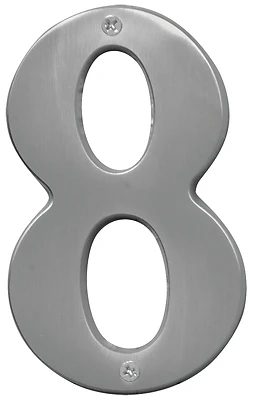 Hy-ko 5" Satin Nickel Dimensional House Number 8 - Brass Material