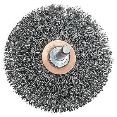 Dewalt Wire Brush, Crimped Flat Faced End, 3 In., 1/4 In. Arbor