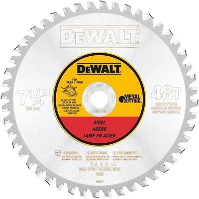 DeWalt DWA7766 Ferrous Metal Cutting Saw Blade, 7-1/4 In., 48-Tooth