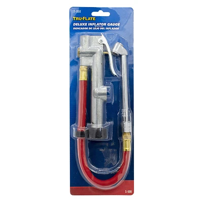 Tru-Flate 17-850 Inflator Gauge, 10-120 PSI, 12 In. Hose, Dual Foot Chuck