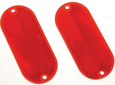 Hy-Ko CORB-7R Red Oval Reflectors, 4-3/8 In., 2-Pk.