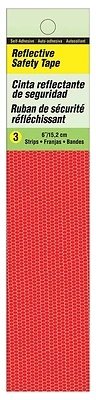 Hy-Ko TP-3R Red Reflective Safety Tape Strips, 1 In. X 6 In., 3 Count