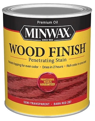 Minwax 701094444 Wood Finish Oil-Based Stain, Barn Red, 1 Qt.