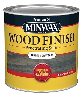 Minwax 118610000 Wood Finish Stain, Phantom Gray, Oil-Based, 1/2 Pt.