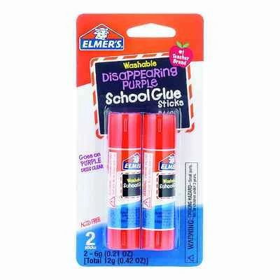 School Glue Sticks, Washable, .42-oz., 2-Pk.