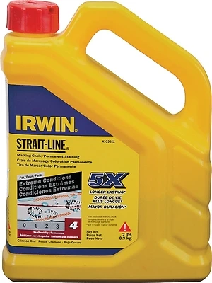 Strait-Line Marking Chalk, Crimson Red, Exterior, 2 Lb.