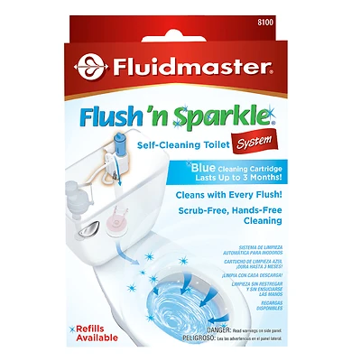 Fluidmaster 8100P8 Flush N Sparkle Blue Toilet Bowl Cleaning System