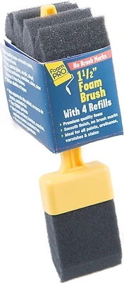 FoamPro 715-4 Foam Paint Brush, 1.5 In., With 4 Refills