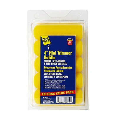 Mini Trimmer 4 In. Foam Roller Cover Refill (10 Pk) For Smooth Surfaces