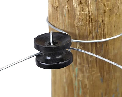 Electric Fence Insulator, High-Strain Corner & End Post, Black, 10-Pk.