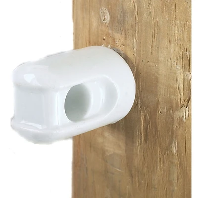 Electric Fence Insulator, Line & Corner, Porcelain, Small