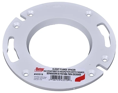 Oatey 43519 Closet Flange Spacer, PVC, 1/4 In. Thick