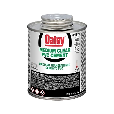 16 Ounce Medium Bodied Clear Pvc Cement For Pipe And Fittings