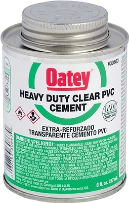 Oatey 30850 PVC Solvent Cement, Clear, 4 Oz