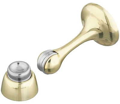 National Hardware N328-161 Magnetic Door Stop With Catch, Brass, 3 In.