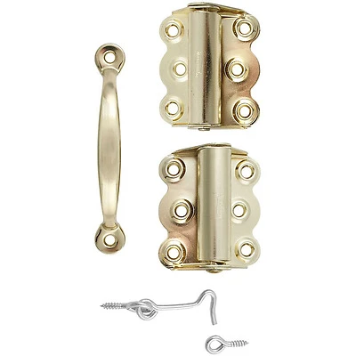 Brass Screen & Storm Door Hardware Set, Model No. V92, 1 Set, Steel
