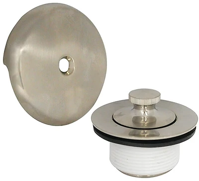 Bath Drain Kit With Lift & Turn Stopper, Brushed Nickel