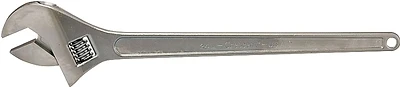 24 Inch Adjustable Wrench With Chrome Finish And Heat Treated Steel