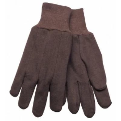 Heavyweight Jersey Gloves, Polyester Cotton, Brown, Men's XL