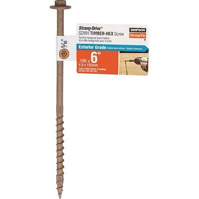 Sdwh Timber-hex 0.195 In. X 6 In. 5/16 Hex Screw, Pack Of 40
