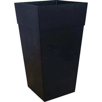 Finley 25 In. Tall Square Recycled Ocean Plastic Black Planter