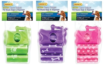 Westminster Pet Ruffin' It 19342 Biodegradable Pet Waste Bags, 75 Count