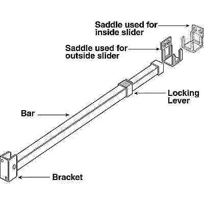 Prime-Line U 9921 Telescopic Security Bar Door Lock, 28-48 In, Aluminum, White