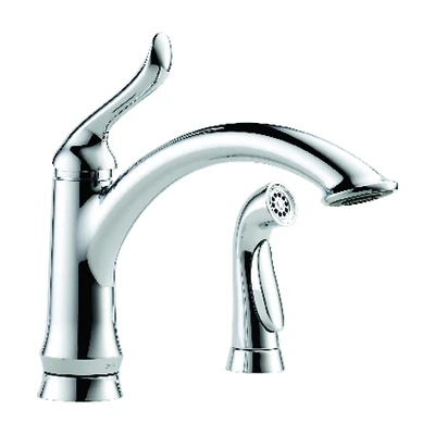 Lindley One Handle Chrome Kitchen Faucet With Side Sprayer And Diamond Seal Technology