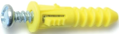 Midwest Fastener 24345 Ribbed Plastic Anchor Kit with Screws, #4 #6 #8
