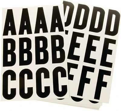 Hy-Ko MM-144-B Reflective Vinyl Letters & Numbers Set, 3 In., Black on White, 146 Pcs