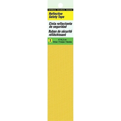 Hy-Ko TP-3Y Reflective Safety Tape, Yellow, 1 x 6 In, Self-Adhesive (3 Count)