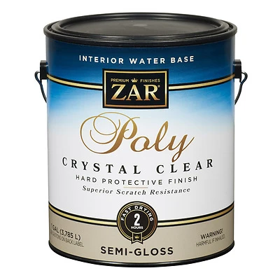 ZAR 34513 Semi-Gloss Clear Water-Based Polyurethane, 1 Gal.