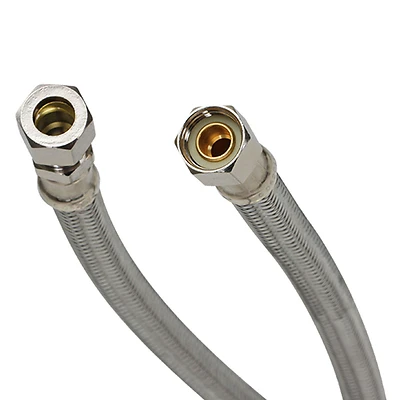 Fluidmaster B8F12 Stainless Steel Faucet Supply Line, 3/8 In. Compression, 12 In.