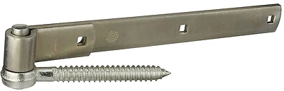 14 Inch Screw Hook Strap Hinge, Zinc Plated Steel, 200 Lb Capacity