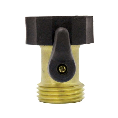 Single Connector Hose Shut Off Valve, Brass