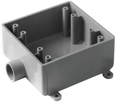 2 Gang Weatherproof Field Service End Outlet Box, 3/4 In.
