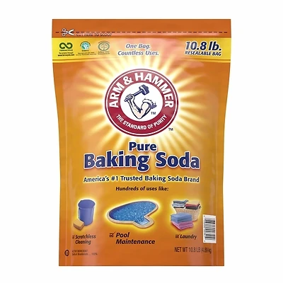 Arm & Hammer 00341 Baking Soda, 100% Sodium Bicarbonate, 10.8 Lb.