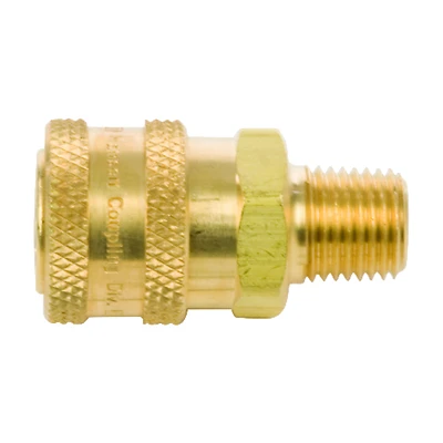 Forney 75126 1/4 In. Male Quick Coupler, 5500 Psi, Brass