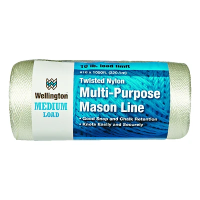 #18 1050 Ft White Twisted Nylon Mason Line Twine For Outdoor Projects