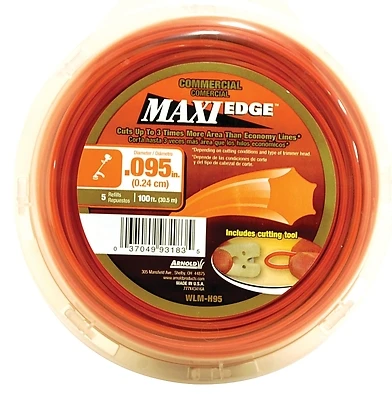 Arnold WLM-H95 Maxi Edge Trimmer Line, 0.095-In Dia, 100 Ft, Orange