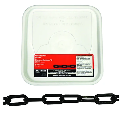 Campbell T0990856 Black Plastic Decorative Chain, 0.29 In. Dia